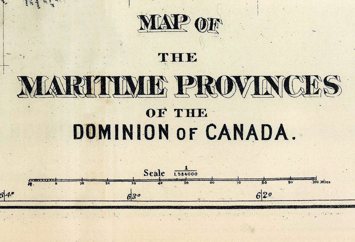 1878 Map of the Maritime Provinces Canada