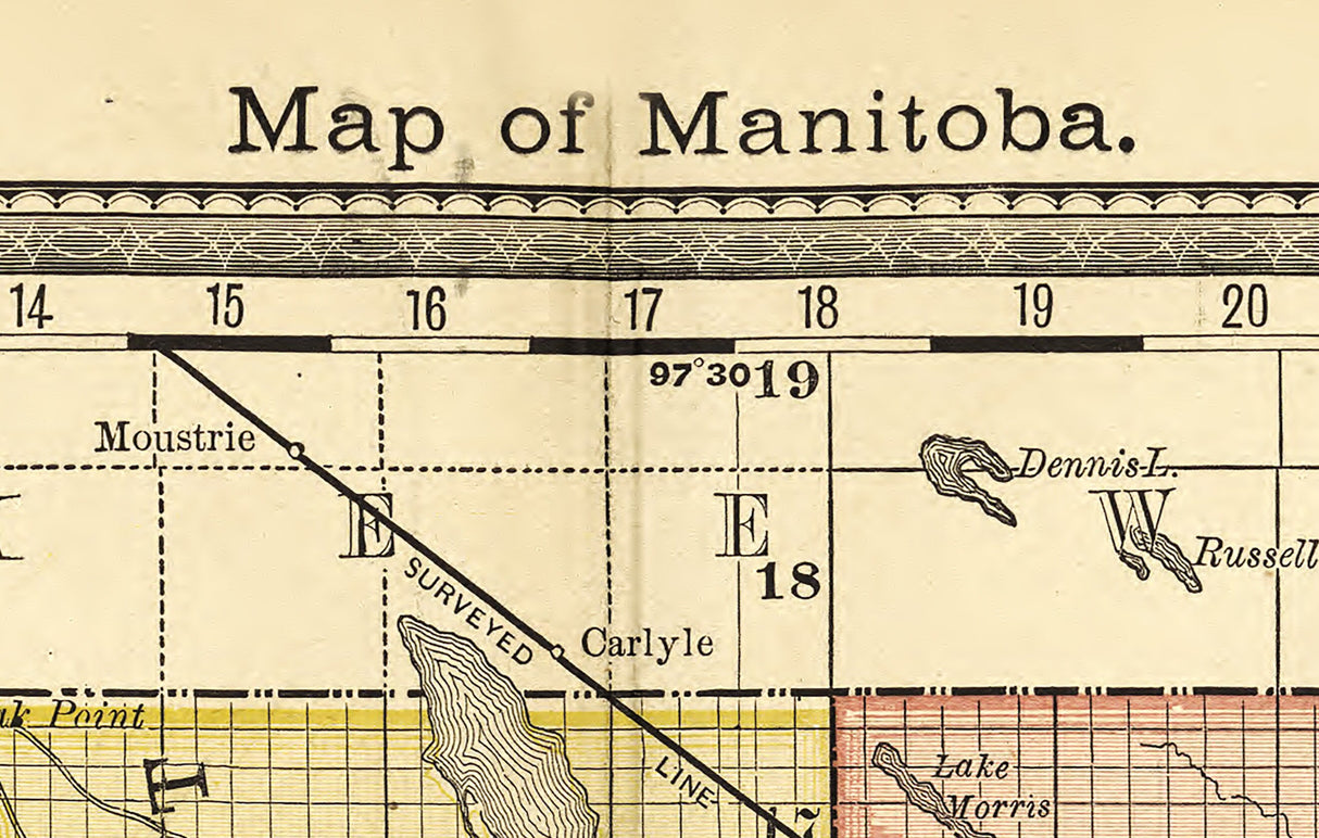 1881 Map of Manitoba Canada