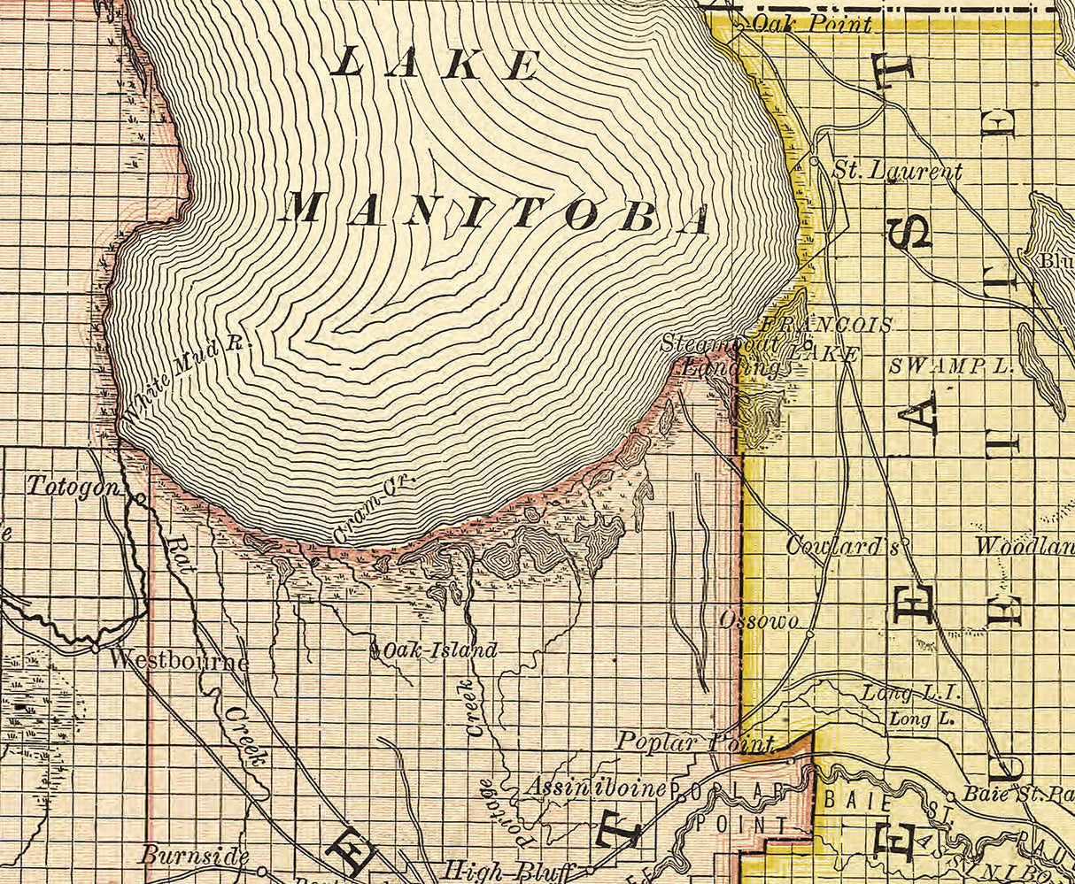 1881 Map of Manitoba Canada