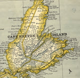 1881 Map of Nova Scotia New Brunswick and Prince Edward Island Canada