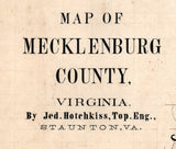 1860 Map of Mecklenburg County Virginia