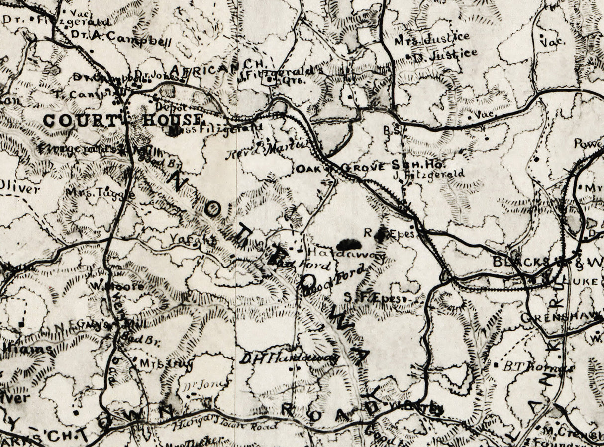 1864 Map of Nottoway County Virginia