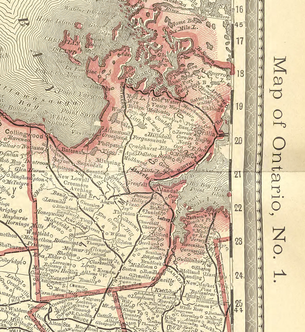1881 Map of Ontario Canada