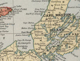 1883 Map of Nova Scotia and New Brunswick Canada