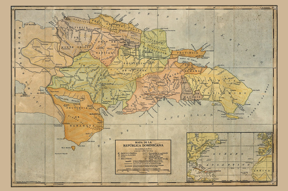 1910 Map of the Dominican Republic