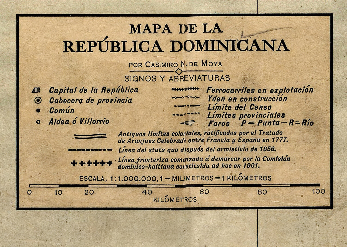 1910 Map of the Dominican Republic