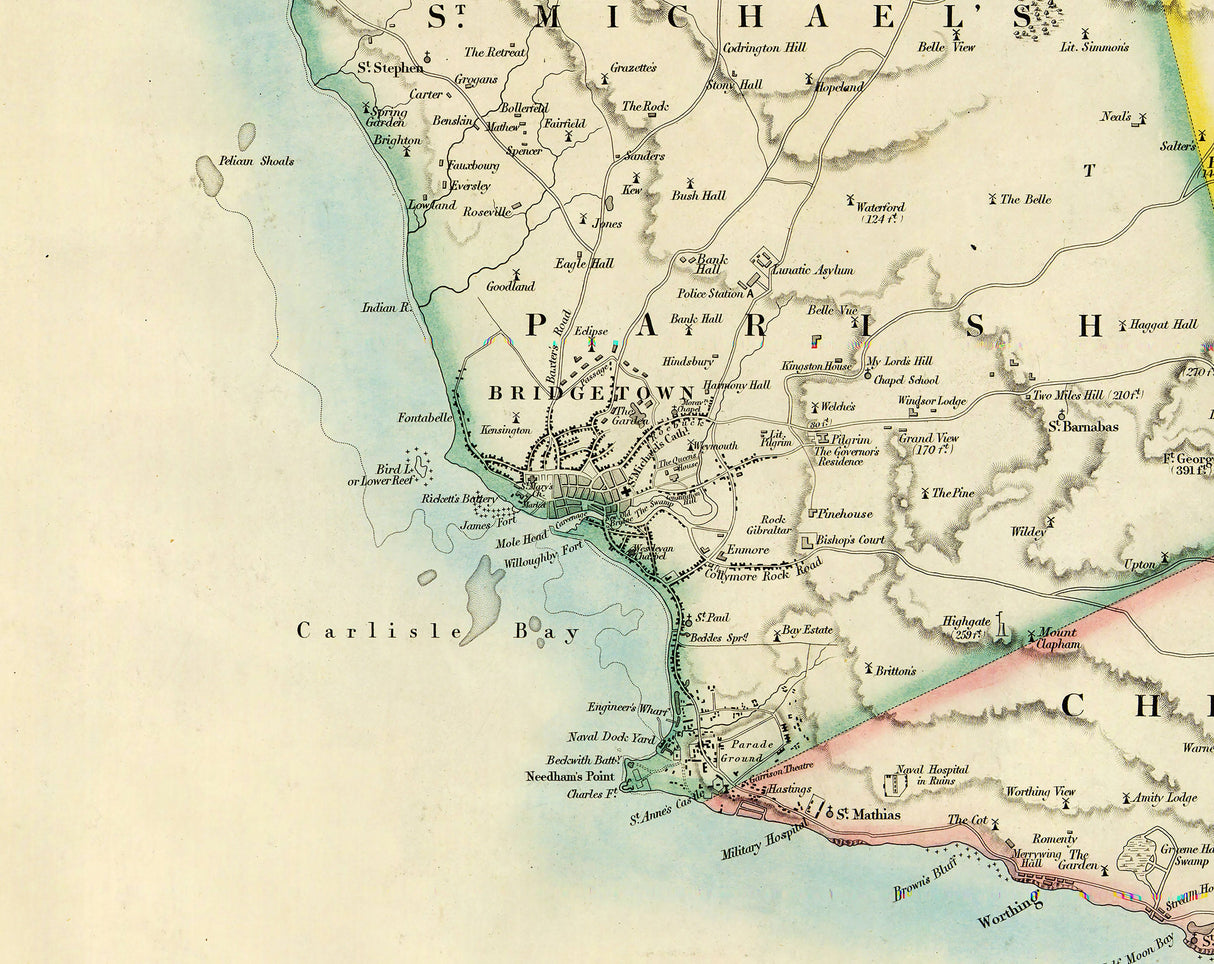 1846 Map of the Island of Barbados