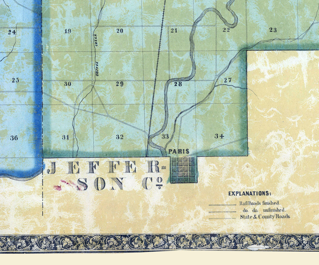 1859 Map of Jennings County Indiana