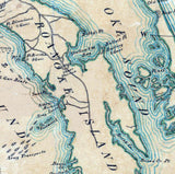 1862 Map of Roanoke Island North Carolina