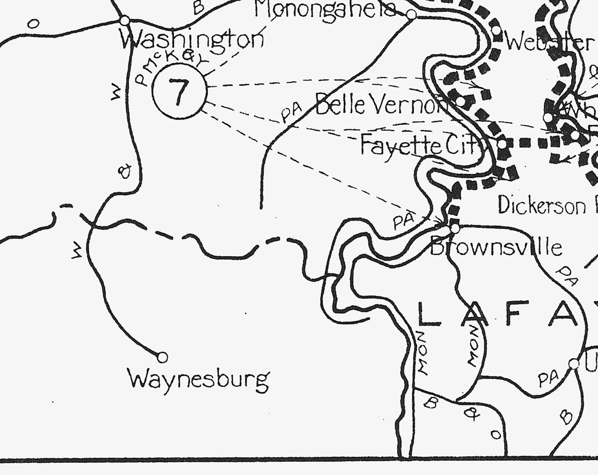1916 Map of Pittsburgh and Lake Erie Railroad