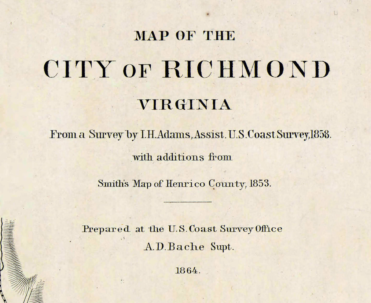 1864 Map of Richmond Virginia