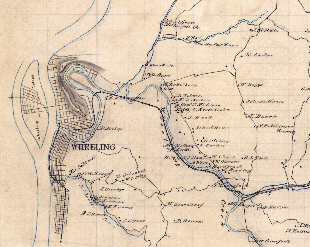 1865 Map of the West Virginia Panhandle North