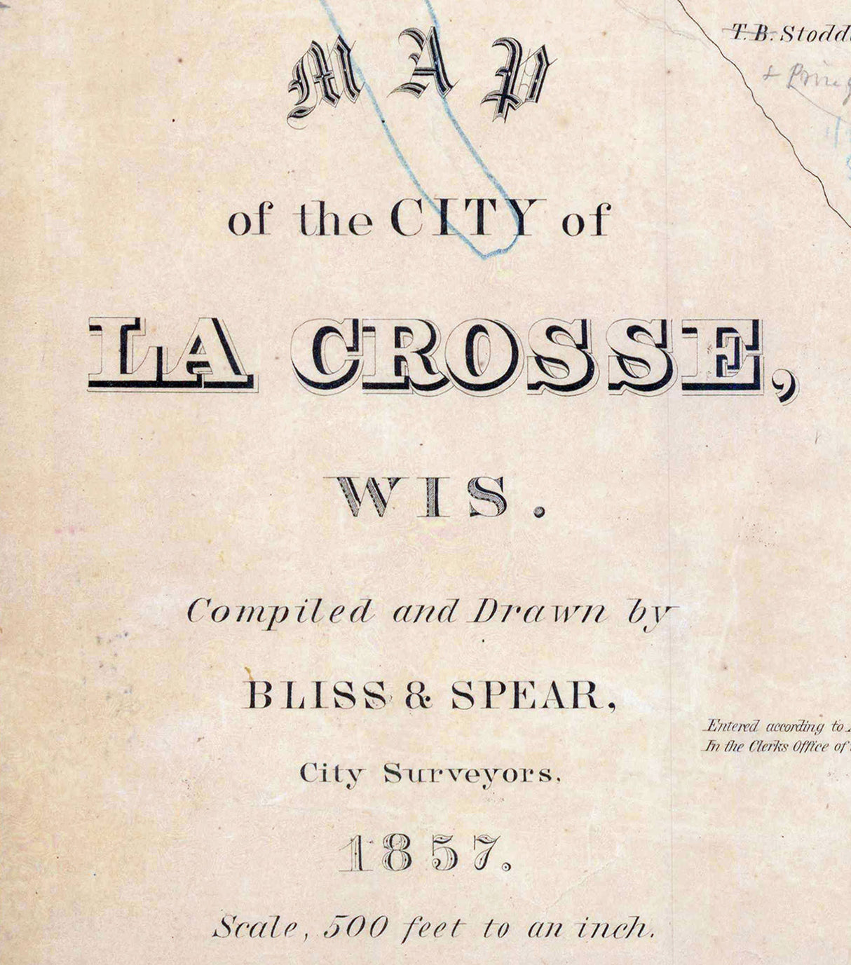 1857 Map of La Crosse Wisconsin