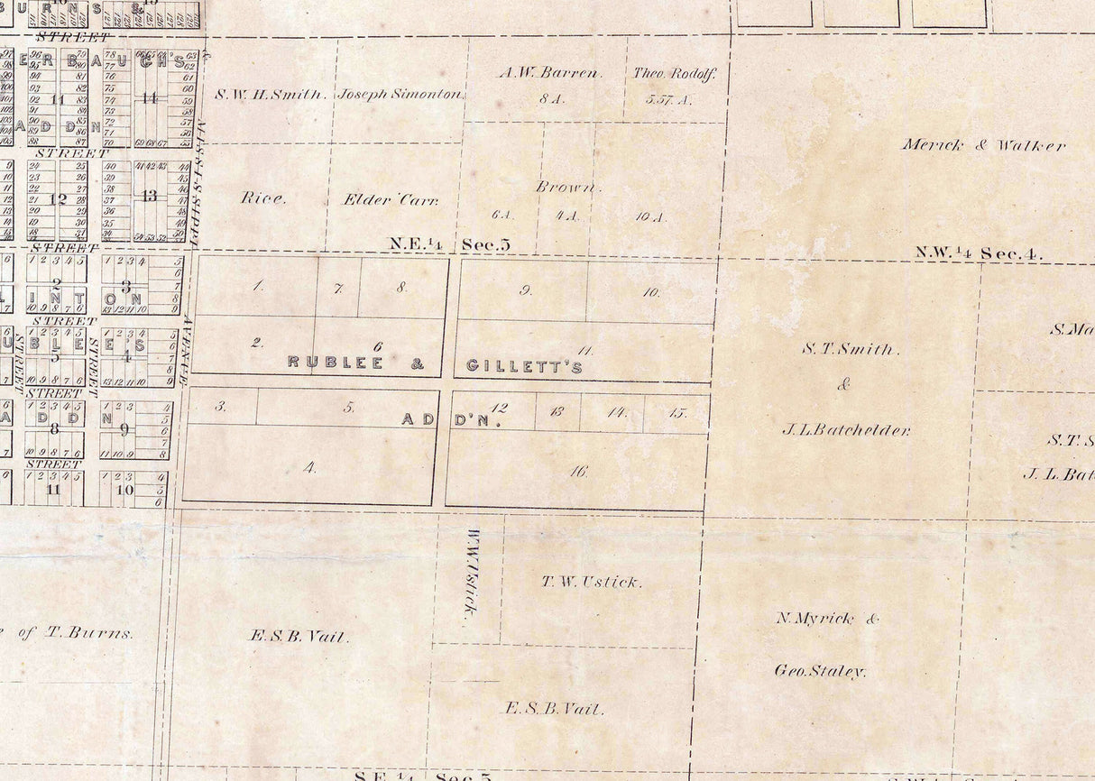 1857 Map of La Crosse Wisconsin