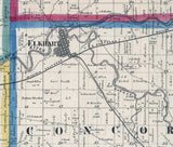 1863 Farm Line Map of Elkhart County Indiana