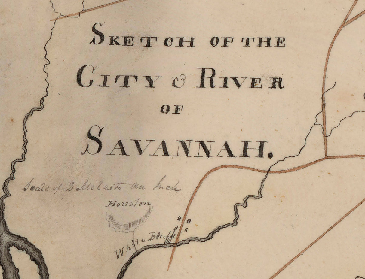 1815 Map of the City and River of Savannah Georgia