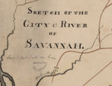 1815 Map of the City and River of Savannah Georgia