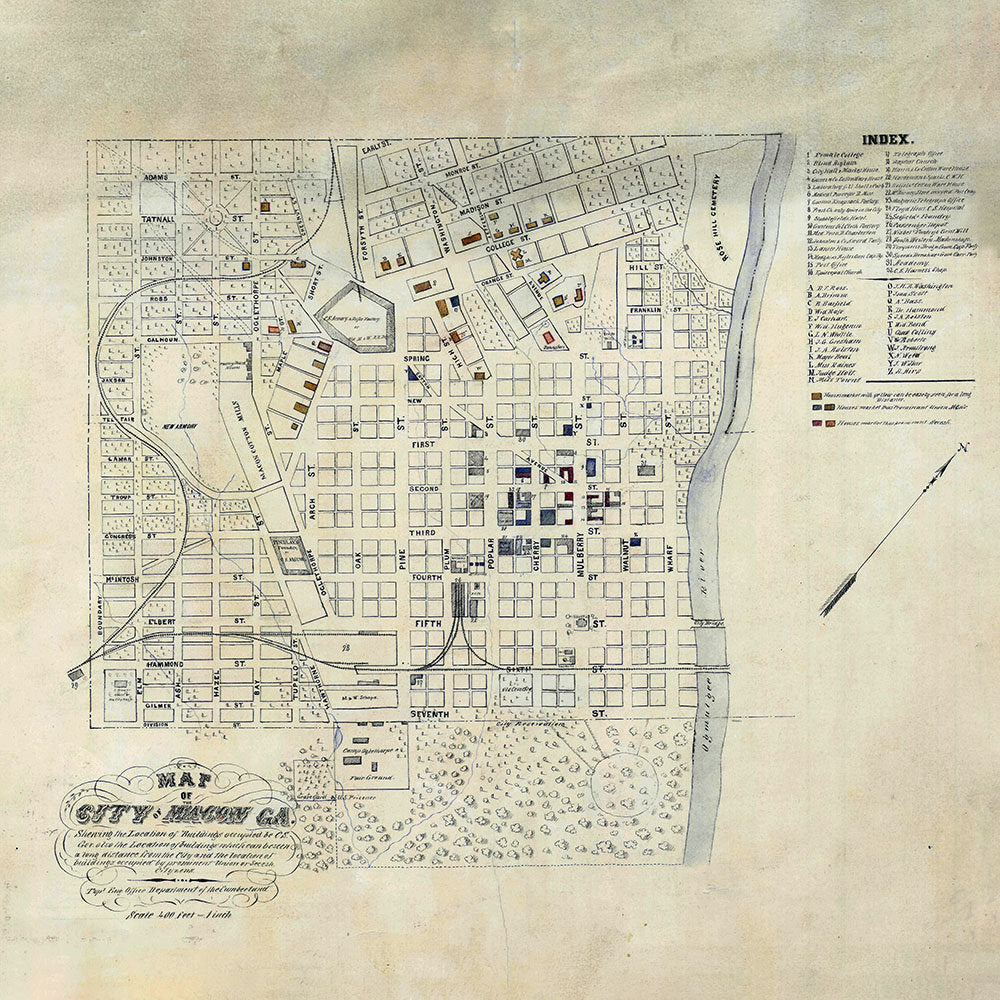1864 Map of Macon Georgia