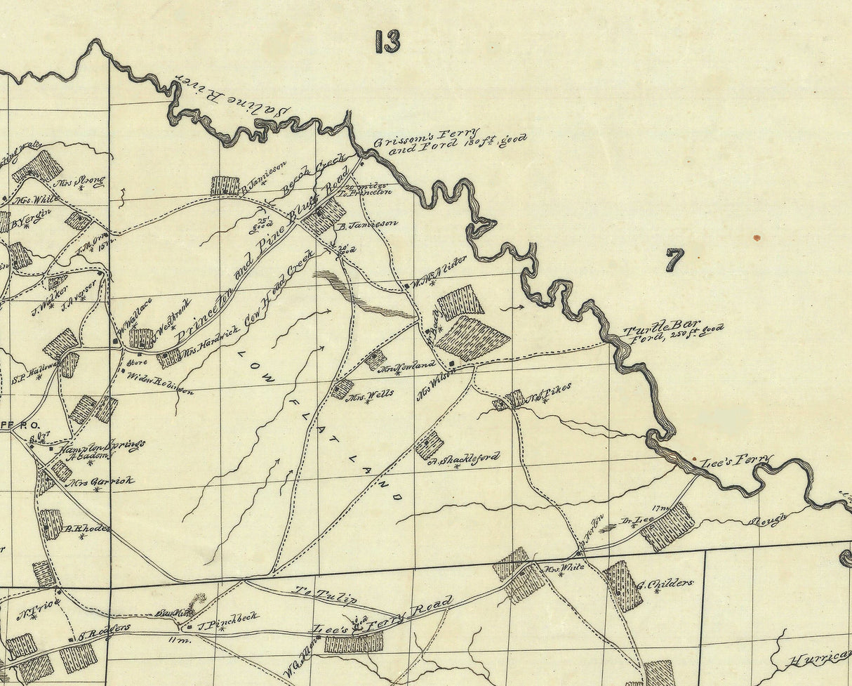 1865 Map of Dallas County Texas