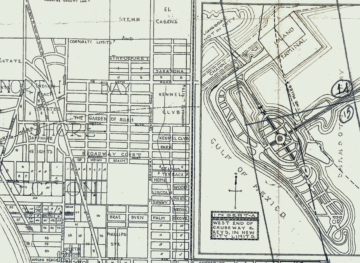 1927 Map of Sarasota Florida