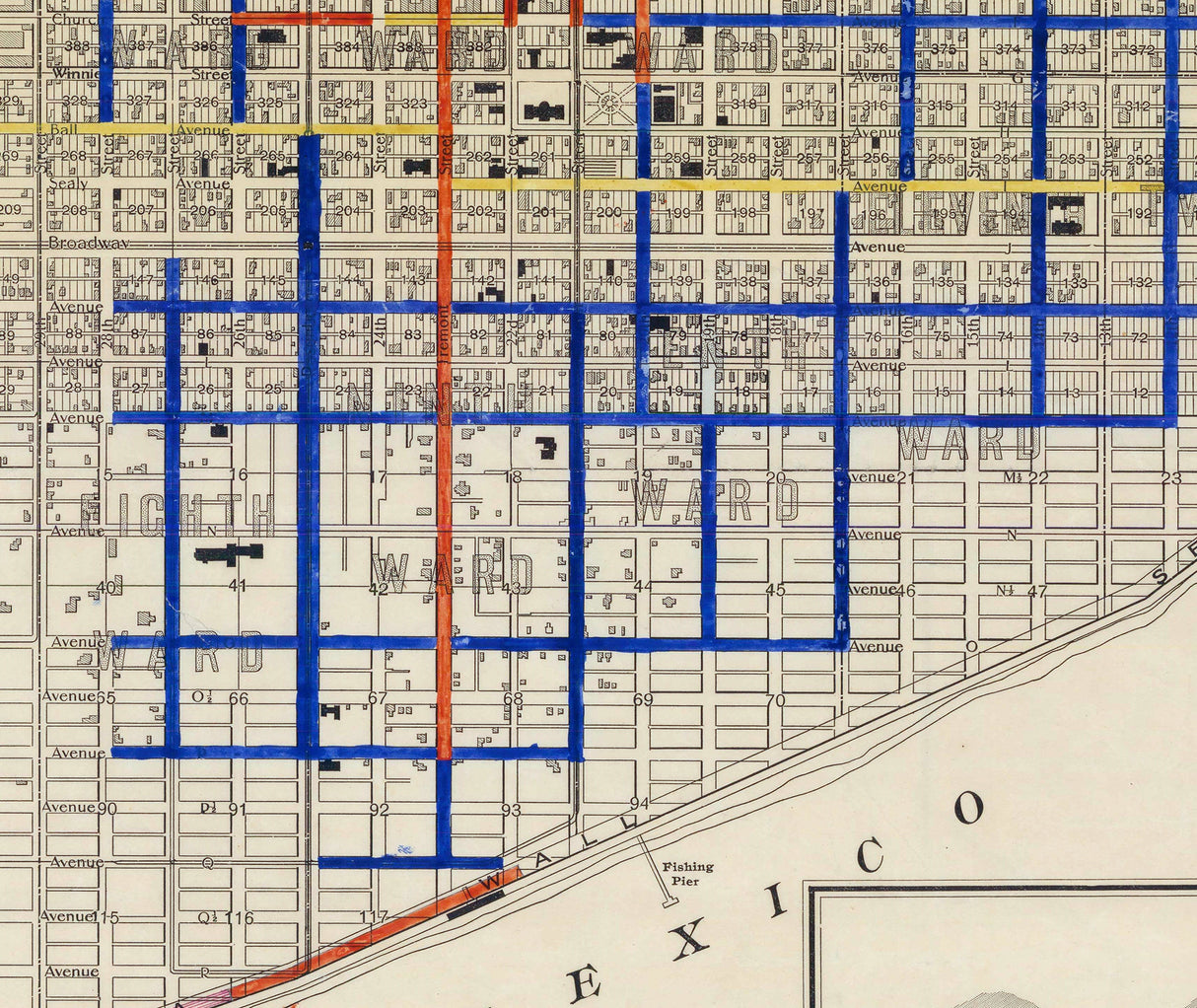 1904 Map of Galveston Texas