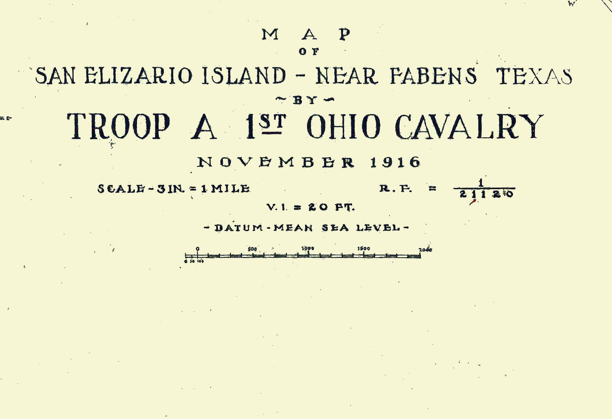 1916 Map of San Elizario Island Fabens Texas
