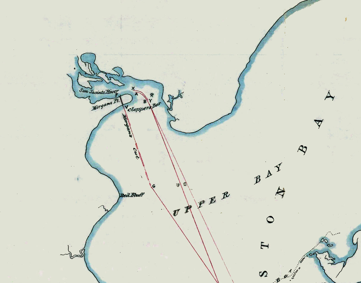 1877 Map of Galveston Bay Texas