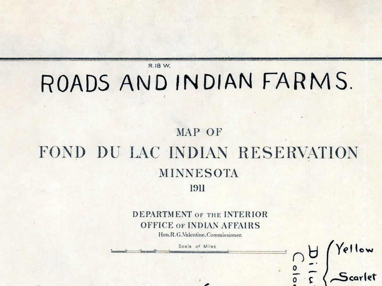 1911 Map of Indian Farms Fond Du Lac Indian Reservation Minnesota