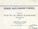 1911 Map of Indian Farms Fond Du Lac Indian Reservation Minnesota