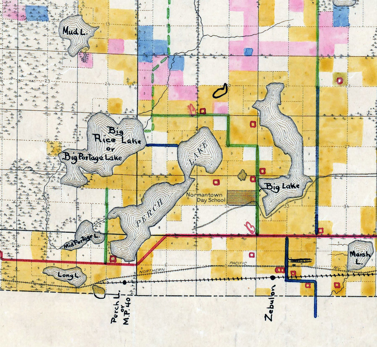 1911 Map of Indian Farms Fond Du Lac Indian Reservation Minnesota