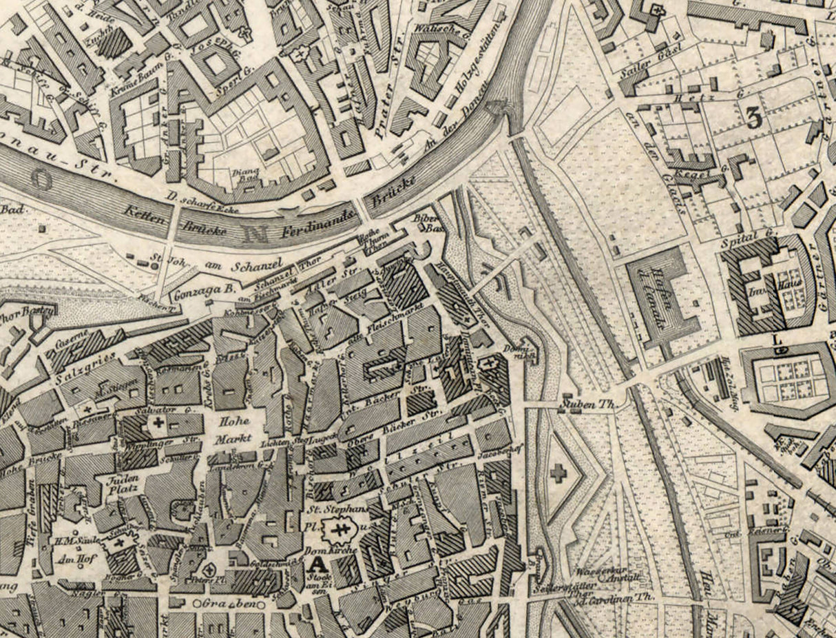 1833 Map of Vienna Austria