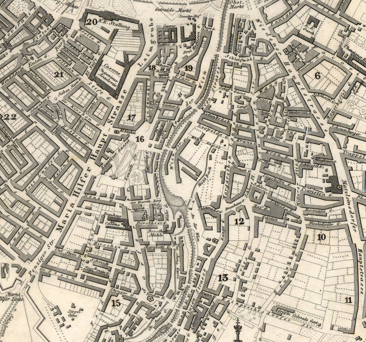 1833 Map of Vienna Austria