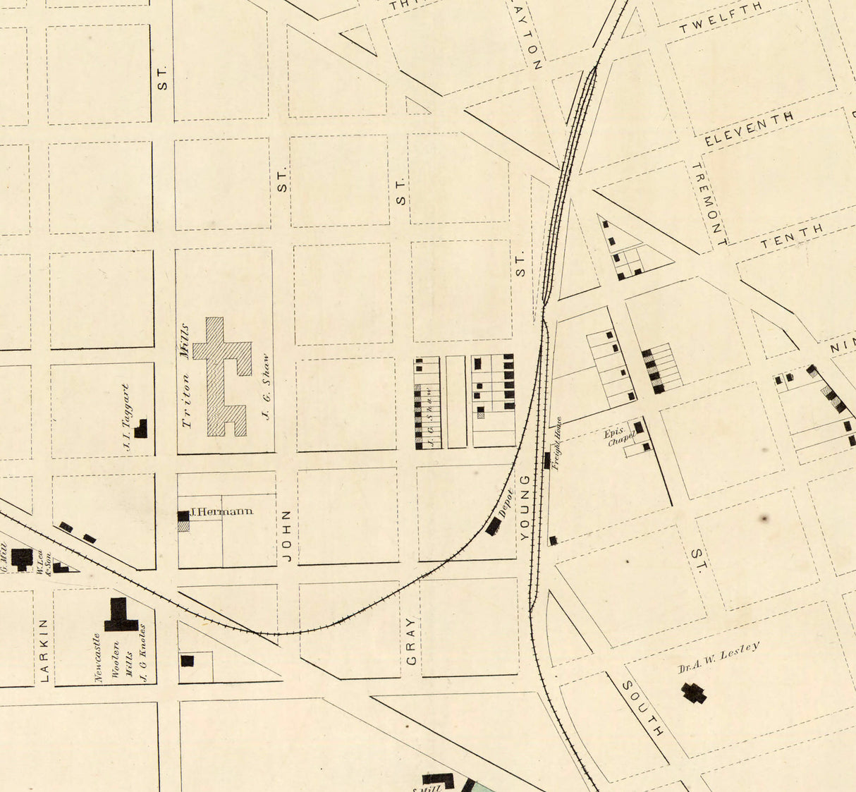 1880 Map of New Castle Delaware