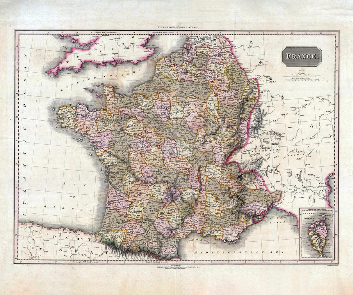 1813 Map of France