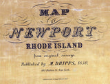 1850 Map of Newport Rhode Island