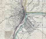 1857 Map of St Louis and St Charles County Missouri and Adjoining Counties