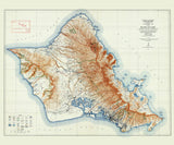 1917 Map of Oahu Hawaiian Islands