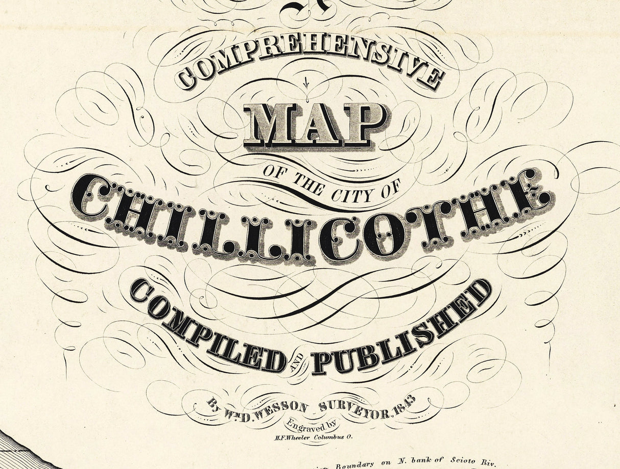 1843 Map of Chillicothe Ohio