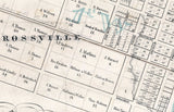 1849 Town Map of Hamilton and Rossville Butler County Ohio