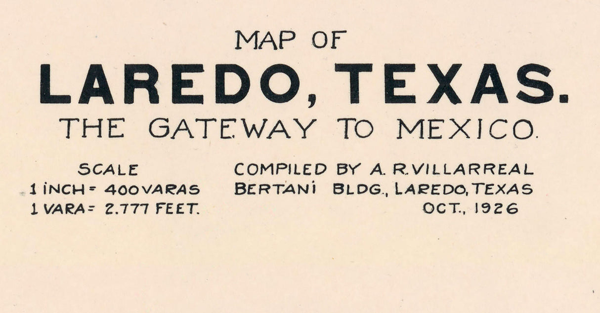 1926 Map of Laredo Texas