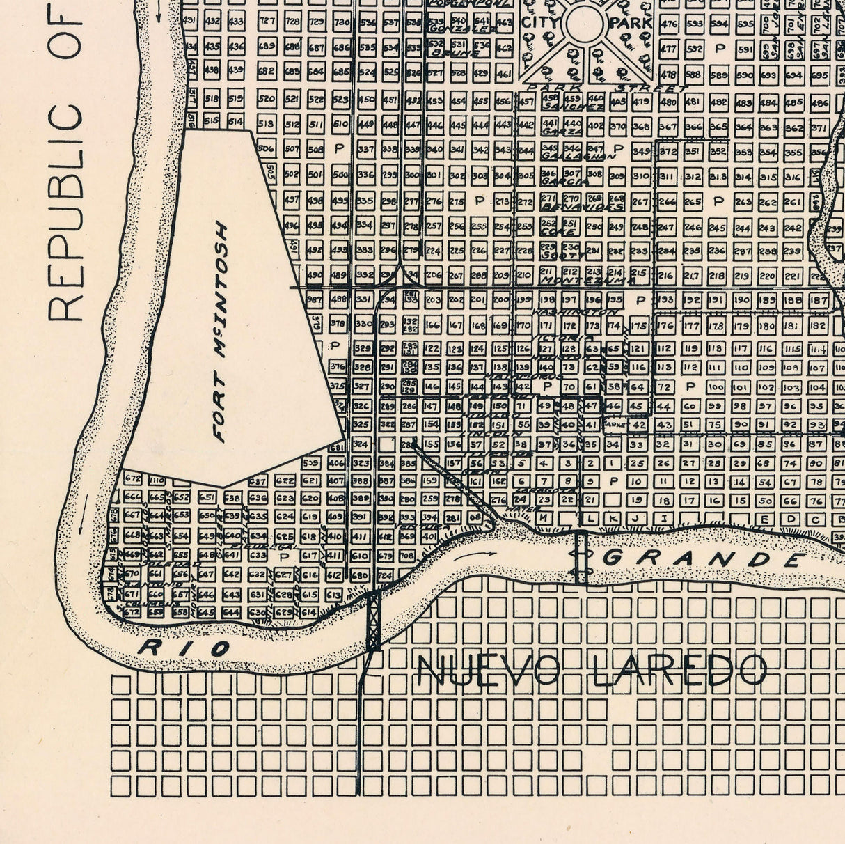 1926 Map of Laredo Texas
