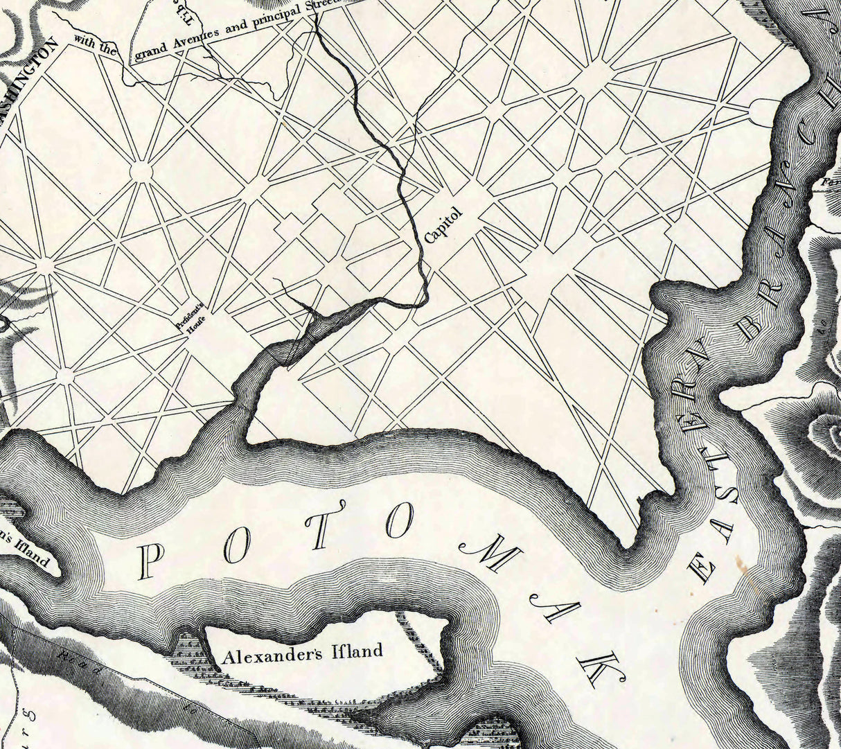 1793 Map of Washington DC Territory of Columbia