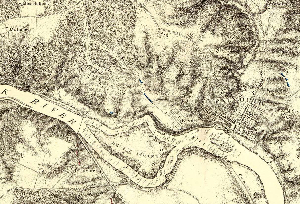 1867 Map of Fredericksburg Virginia