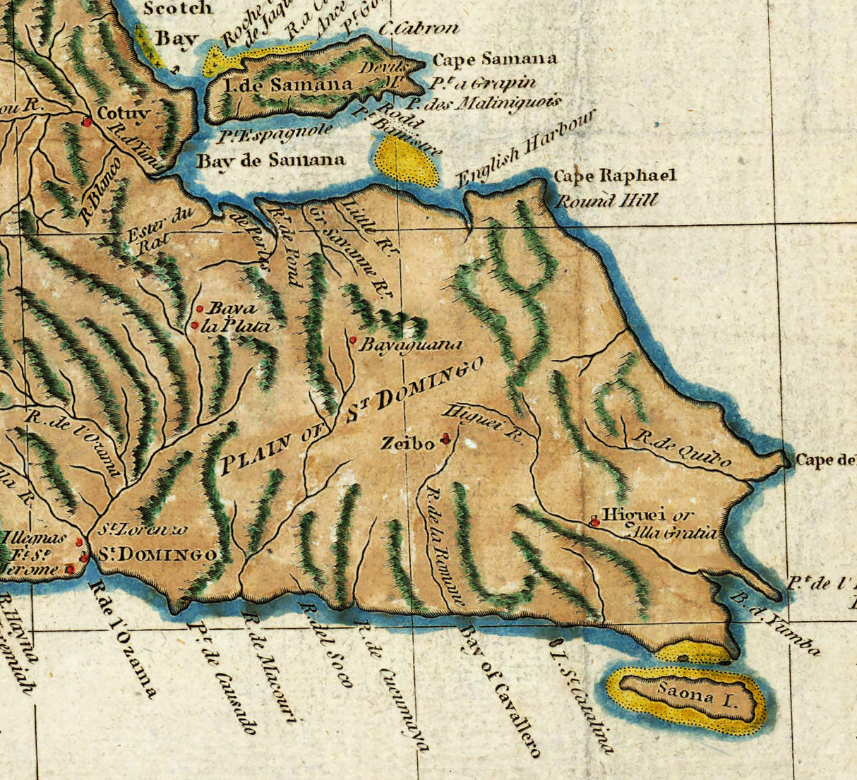 1783 Map of The Island of St Domingo Haiti and Dominican Republic