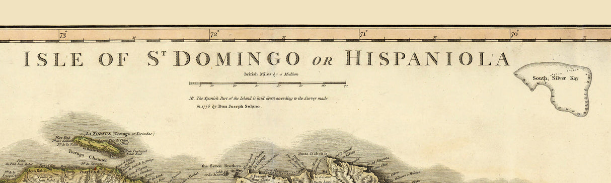 1796 Map of The Island of St Domingo Haiti and Dominican Republic