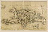 1858 Map of Haiti and The Dominican Republic