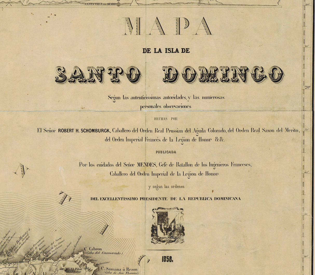 1858 Map of Haiti and The Dominican Republic