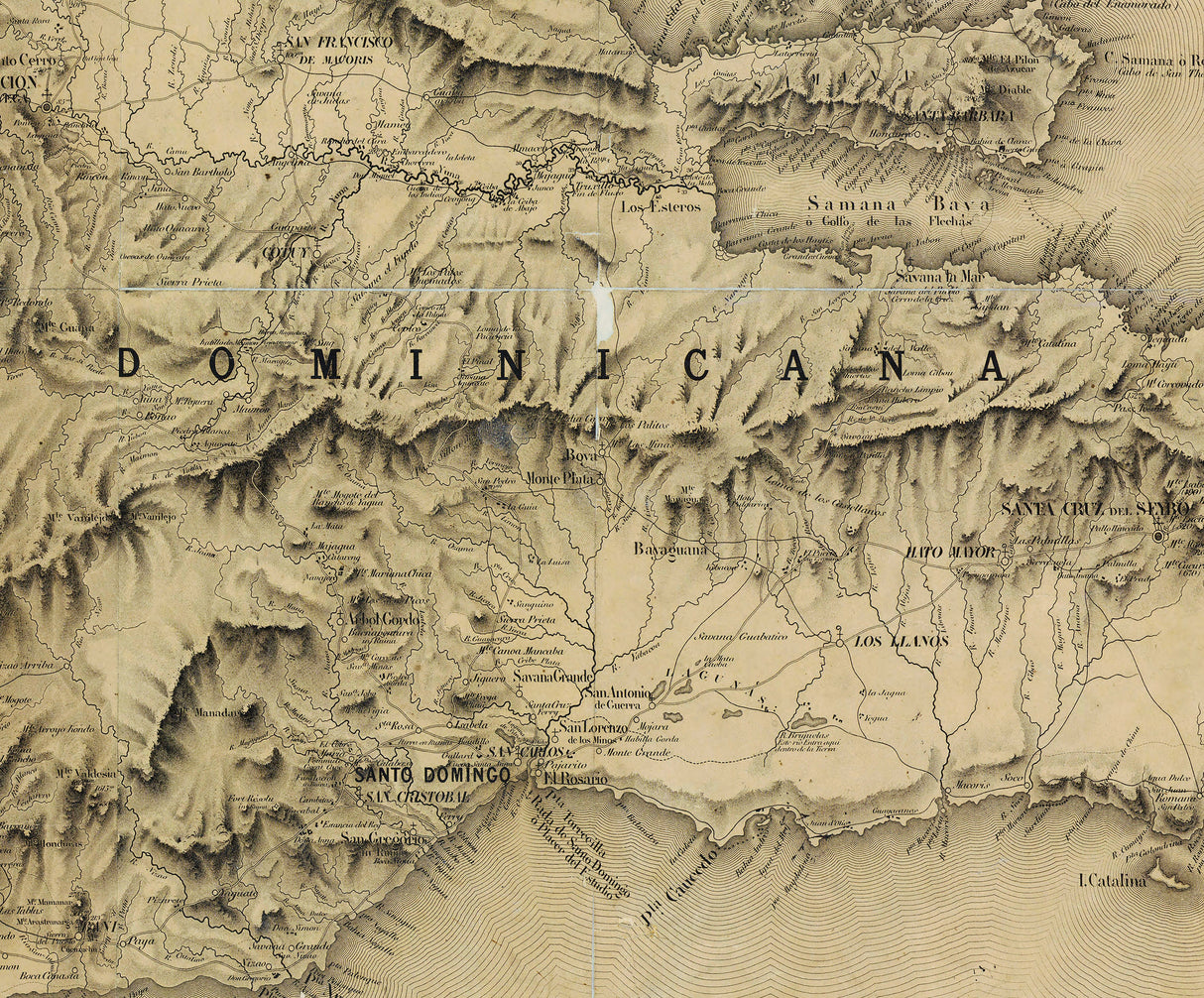 1858 Map of Haiti and The Dominican Republic