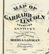 1879 Map of Garrard and Lincoln County Kentucky