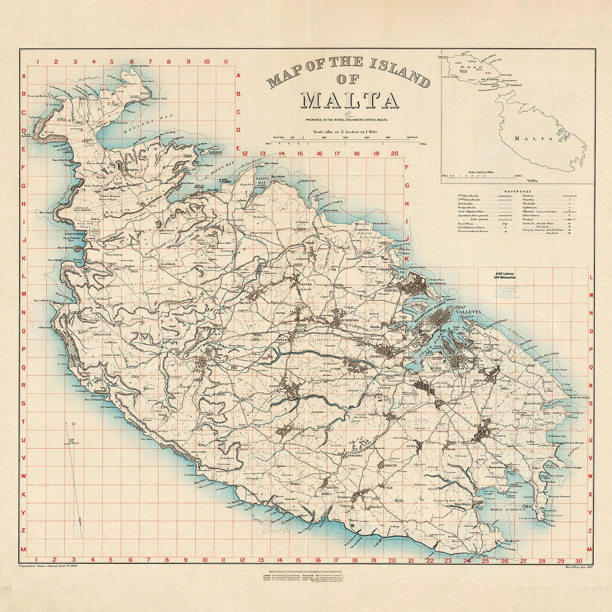 1910 Map of the Island of Malta – Genealogical Surveyor